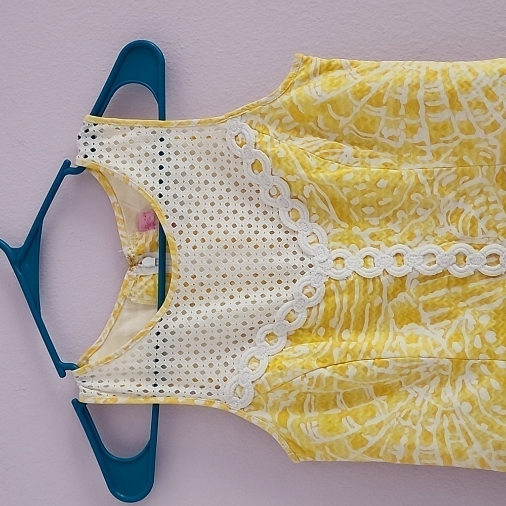 Lilly Pulitzer Macfarlane Lace Detail Shift in Sunglow Yellow Sleeveless Dress - Picture 7 of 14